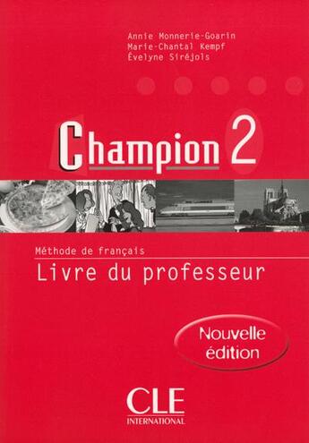 Couverture du livre « Champion 2 ne prof » de  aux éditions Cle International