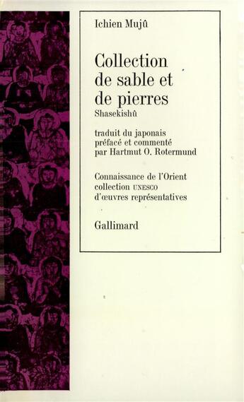 Couverture du livre « Collection de sable et de pierres » de Ichien Muju aux éditions Gallimard