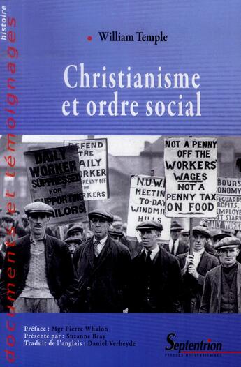 Couverture du livre « Christianisme et ordre social » de Temple William aux éditions Pu Du Septentrion