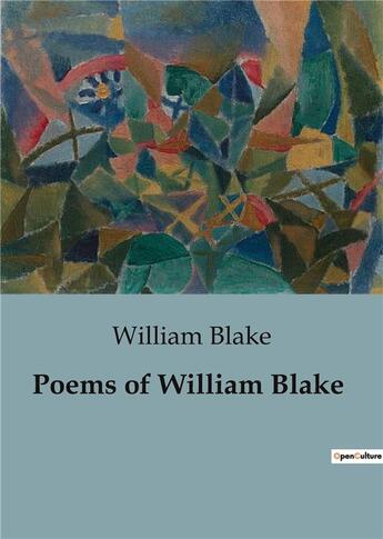 Couverture du livre « Poems of William Blake » de William Blake aux éditions Culturea