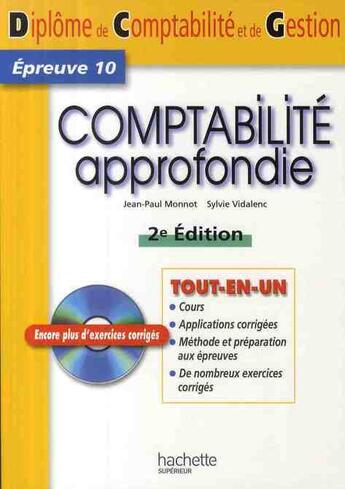 Couverture du livre « DCG ; comptabilité approfondie ; épreuve 10 (2e édition) » de Monnot+Vidalenc aux éditions Hachette Education