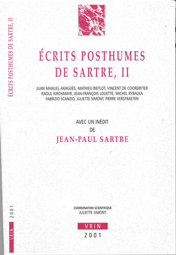 Couverture du livre « Ecrits posthumes de sartre ii - avec un inedit de jean-paul sartre » de Sartre/Aragues aux éditions Vrin