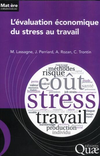 Couverture du livre « L'évaluation économique du stress au travail » de  aux éditions Quae