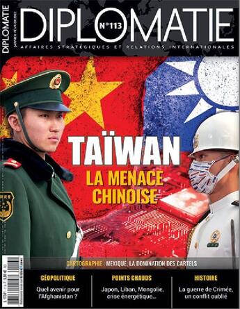 Couverture du livre « Diplomatie n 113 : taiwan - janvier/fevrier 2022 » de  aux éditions Diplomatie