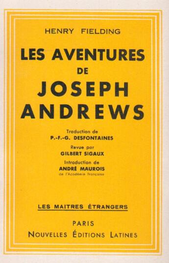 Couverture du livre « Les Aventures De Joseph Andrews » de Henry F aux éditions Nel