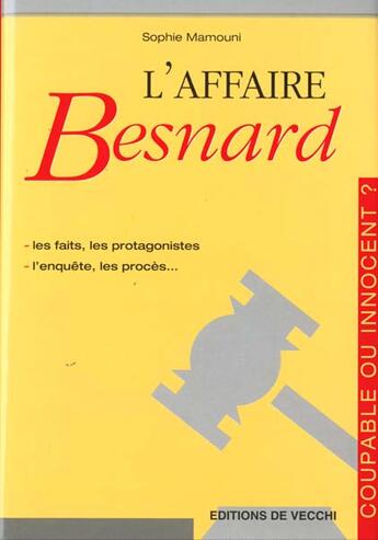 Couverture du livre « L'affaire marie besnard » de Sophie Mamouni aux éditions De Vecchi