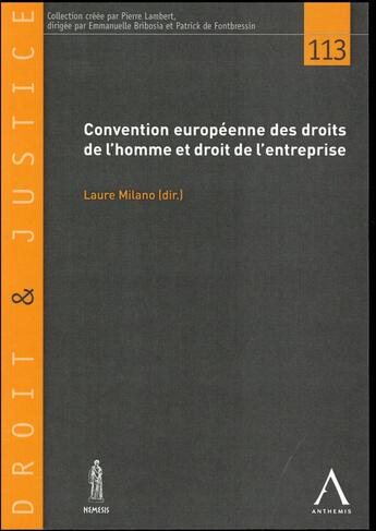 Couverture du livre « Convention européenne des droits de l'homme et droit de l'entreprise » de  aux éditions Anthemis