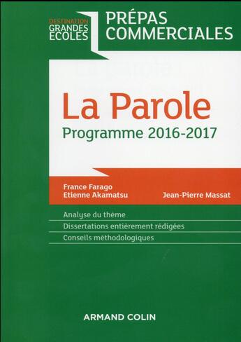 Couverture du livre « Thème culture générale ; prépas commerciales (édition 2016/2017) » de Etienne Akamatsu et Gilbert Guislain et France Farago et Patrice Gay aux éditions Armand Colin