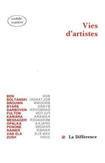 Couverture du livre « Vies d'artistes » de Cohen et Grenier et Bonitzer aux éditions La Difference