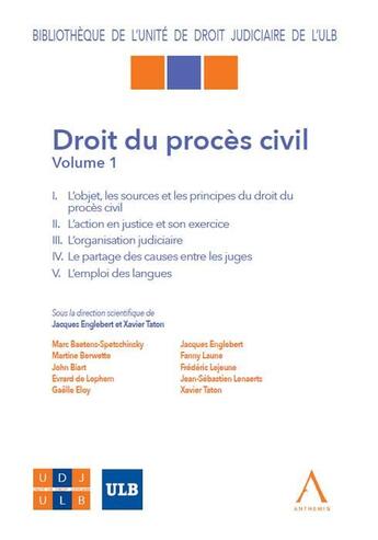 Couverture du livre « Droit du procès civil t.1 » de  aux éditions Anthemis