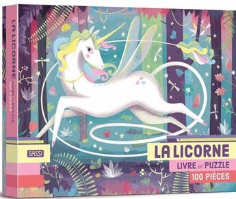 Couverture du livre « La licorne livre et puzzle de 100 pieces » de Irena Trevisan aux éditions Sassi