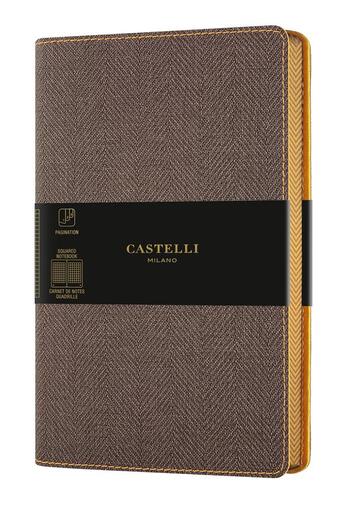 Couverture du livre « Carnet harris grand format quadrillé tobacco brown » de  aux éditions Castelli Milano