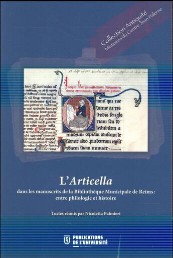 Couverture du livre « Articella dans les manuscrits de la bibliotheque municipale de reims » de Palmieri Nicole aux éditions Pu De Saint Etienne