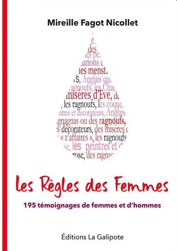 Couverture du livre « Les règles des femmes : 195 témoignages de femmes et d'hommes » de Mireille Fagot-Nicollet aux éditions La Galipote