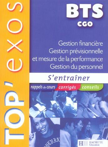 Couverture du livre « CGO GESTION FINACIERE, GESTION PREVISIONNELLE ET MESURE DE LA PERFORMANCE » de Charpentier et Sopel aux éditions Hachette Education