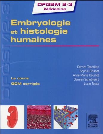 Couverture du livre « Embryologie et histologie humaines » de  aux éditions Elsevier-masson