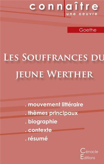 Couverture du livre « Les souffrances du jeune Werther, de Johann Wolfgang von Goethe » de  aux éditions Editions Du Cenacle