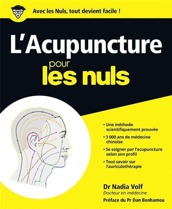 Couverture du livre « L'acupuncture pour les nuls » de Nadia Volf aux éditions First