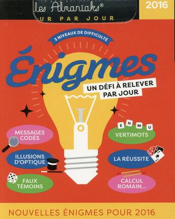 Couverture du livre « Énigmes (édition 2016) » de  aux éditions Editions 365