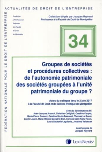 Couverture du livre « Groupes de sociétés et procédures collectives » de  aux éditions Lexisnexis