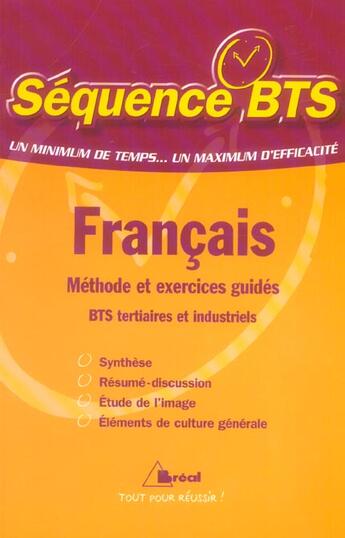 Couverture du livre « Séquence BTS ; tertiaires et industrirels » de Jamin aux éditions Breal