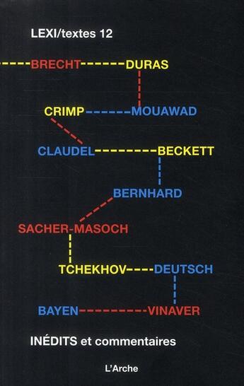 Couverture du livre « Lexi / textes 12 ; inédits et commentaires » de Collectif Ouvrage aux éditions L'arche