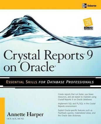 Couverture du livre « Crystal reports 9 on oracle » de Harper Marie Annette aux éditions Mcgraw-hill Education