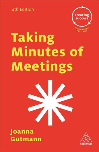 Couverture du livre « TAKING MINUTES OF MEETINGS » de Joanna Gutmann aux éditions Kogan Page