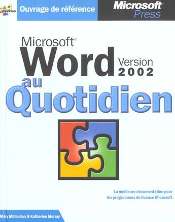 Couverture du livre « Word 2002 » de Millhollon et Marry Murray aux éditions Microsoft Press