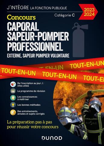 Couverture du livre « Concours caporal sapeur-pompier professionnel 2023/2024 - tout-en-un » de Berthelot/Fougeray aux éditions Dunod