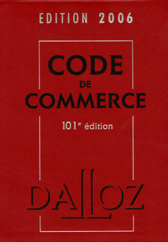 Couverture du livre « Code dalloz etudes droit commercial 2006 » de  aux éditions Dalloz