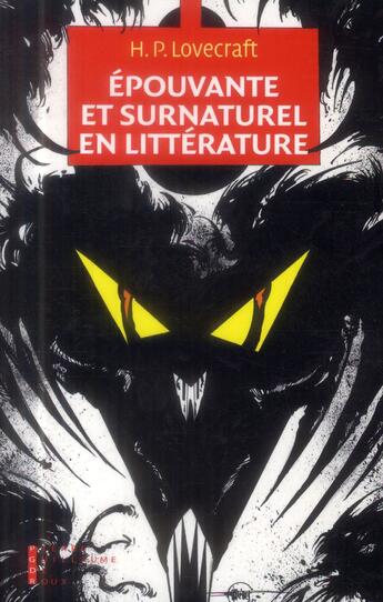 Couverture du livre « Épouvante et surnaturel en littérature » de Howard Phillips Lovecraft aux éditions Pierre-guillaume De Roux