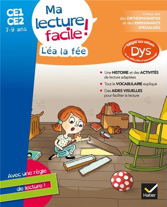 Couverture du livre « Ma lecture facile dys ce1-ce2 : lea la fee » de Barge/Overzee aux éditions Hatier