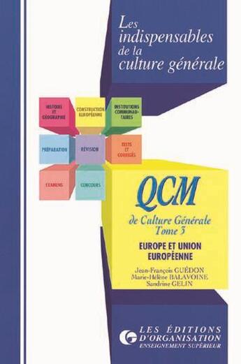 Couverture du livre « Qcm De Culture Gener T3 » de Guedon aux éditions Organisation