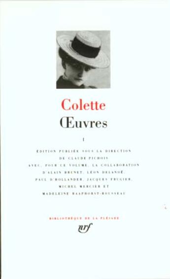 Couverture du livre « Oeuvres Tome 1 » de Colette aux éditions Gallimard