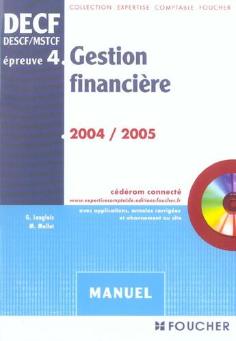 Couverture du livre « Gestion financiere, epreuve 4 (édition 2004/2005) » de G Langlois aux éditions Foucher