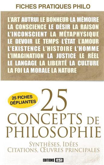 Couverture du livre « 25 concepts de philosophie » de  aux éditions Editions Esi