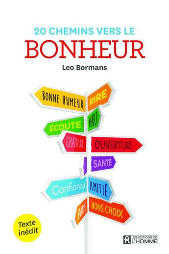 Couverture du livre « 20 chemins vers le bonheur » de Leo Bormans aux éditions Editions De L'homme