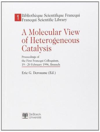 Couverture du livre « A molecular view of heterogeneous catal. » de Derouane aux éditions De Boeck Superieur