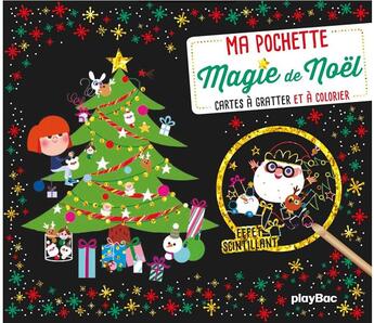 Couverture du livre « Mini pochette magie de noel - cartes a gratter et a colorier » de Marine Fleury aux éditions Play Bac