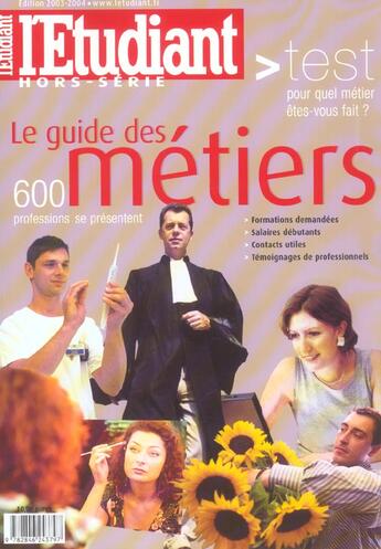 Couverture du livre « Guide des metiers (édition 2004) » de  aux éditions L'etudiant