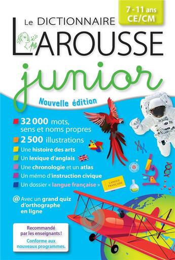 Couverture du livre « Dictionnaire junior » de  aux éditions Larousse