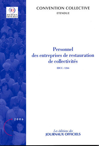 Couverture du livre « Personnel des entreprises de restauration de collectivite » de  aux éditions Documentation Francaise