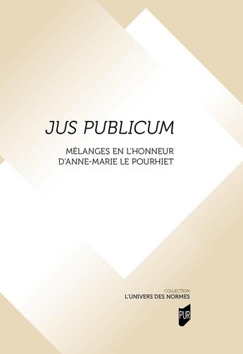 Couverture du livre « Jus Publicum : Mélanges en l'honneur d'Anne-Marie Le Pourhiet » de Jean-Eric Gicquel aux éditions Pu De Rennes