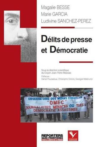 Couverture du livre « Délits de presse et démocratie » de Magalie Besse et Marie Garcia et Ludivine Sanchez-Perez aux éditions Institut Universitaire Varenne