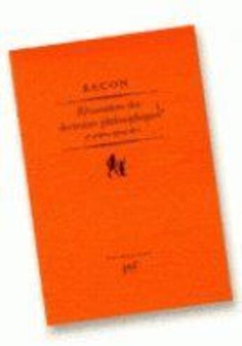 Couverture du livre « Recusation doctrines philosophiques » de Francis Bacon aux éditions Puf