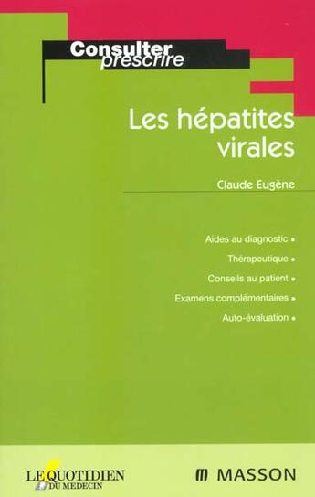 Couverture du livre « Les hepatites virales » de Claude Eugene aux éditions Elsevier-masson