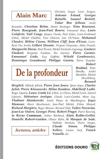 Couverture du livre « De la profondeur » de Alain Marc aux éditions Douro