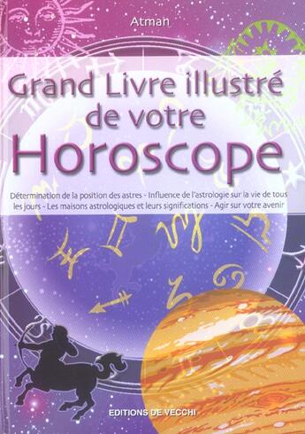 Couverture du livre « Grand livre illustre de votre horoscope (le) » de Atman aux éditions De Vecchi