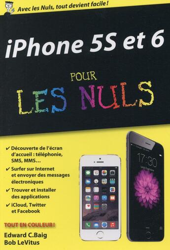 Couverture du livre « Iphone 5S et 6 pour les nuls » de Edward C. Baig aux éditions First